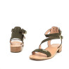 Sandales en cuir vert kaki Les Tropéziennes
