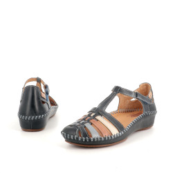 Salomés en cuir bleu Pikolinos