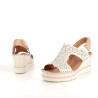 Nu-pieds en cuir crème Pikolinos