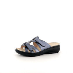 Mules en cuir bleu Semelflex