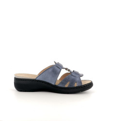 Mules en cuir bleu Semelflex