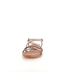 Sandales en cuir or léopard Les Tropéziennes
