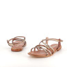 Sandales en cuir or léopard Les Tropéziennes