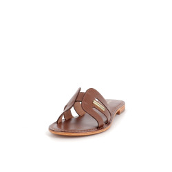 nu-pieds Les Tropéziennes en cuir marron