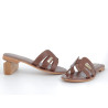 nu-pieds Les Tropéziennes en cuir marron