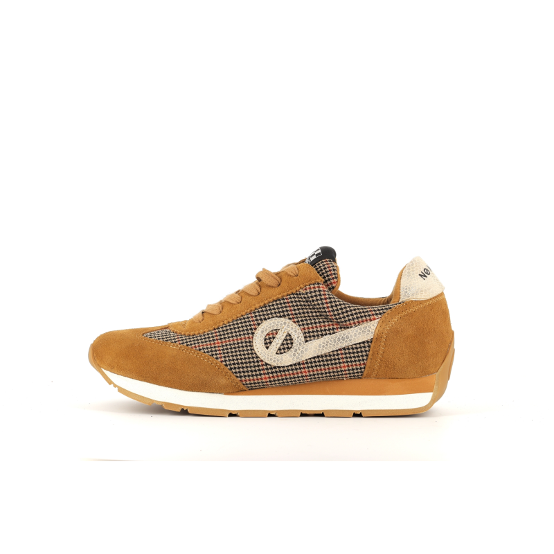 Basket en cuir marron city run jogger