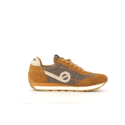 Basket en cuir marron city run jogger