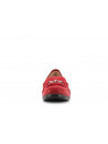 mocassin rouge en cuir