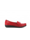 mocassin rouge en cuir