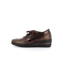 basket marron compensé en cuir Patrizia