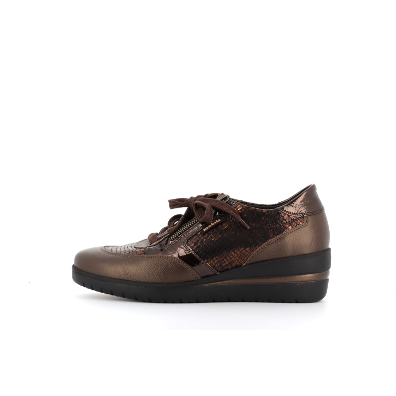 basket marron compensé en cuir Patrizia