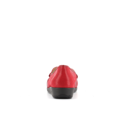 mocassin rouge en cuir