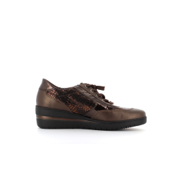 basket marron compensé en cuir Patrizia