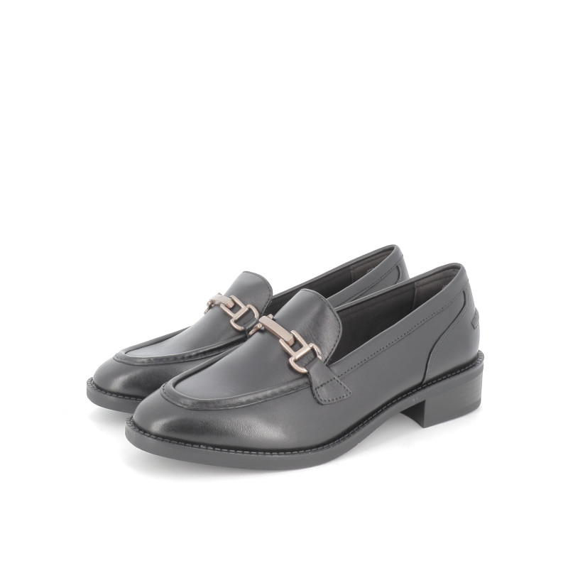 Mocassin noir en cuir