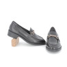 Mocassin noir en cuir