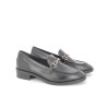 Mocassin noir en cuir