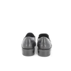 Mocassin noir en cuir