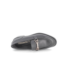 Mocassin noir en cuir