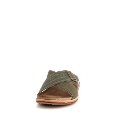 Mules en cuir vert kaki Inblu