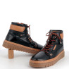 baskets montantes Pedro Torres en cuir noir et marron