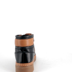 baskets montantes Pedro Torres en cuir noir et marron