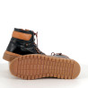 baskets montantes Pedro Torres en cuir noir et marron