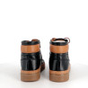 baskets montantes Pedro Torres en cuir noir et marron