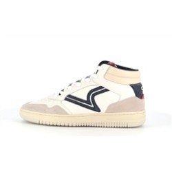 Basket montante blanche en cuir