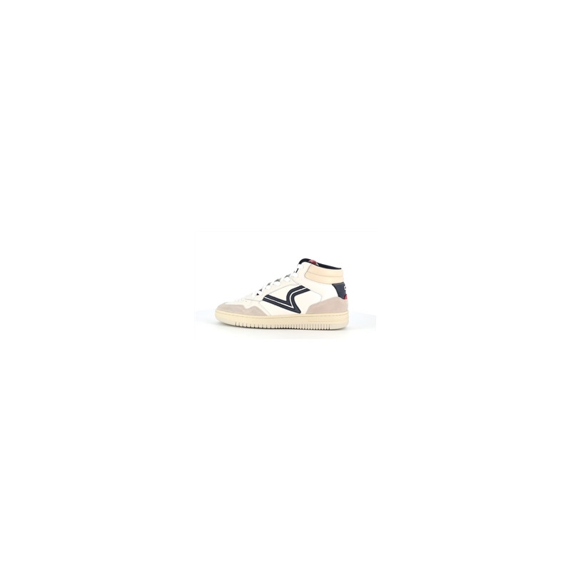 Basket montante blanche en cuir