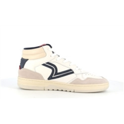 Basket montante blanche en cuir