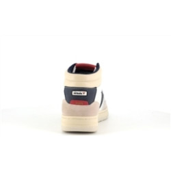 Basket montante blanche en cuir