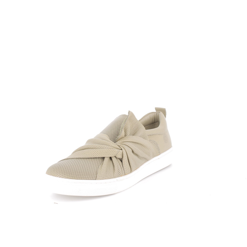 ballerines vert kaki en cuir