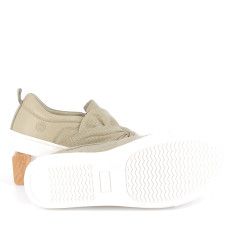 ballerines vert kaki en cuir