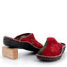 Chaussons ouverts rouge et vert Kaki Semelflex