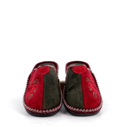 Chaussons ouverts rouge et vert Kaki Semelflex