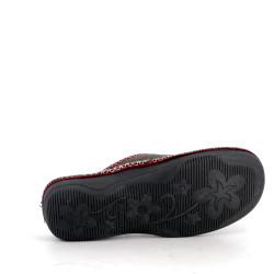 Chaussons ouverts rouge et vert Kaki Semelflex