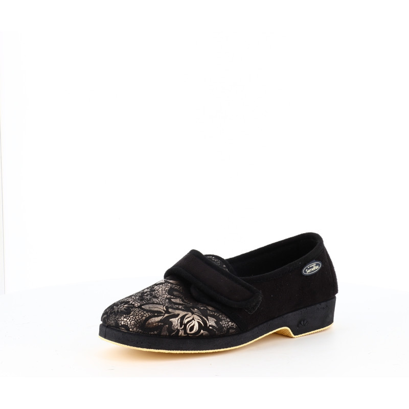 Chausson Semelflex noir à talon