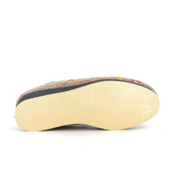 Chaussons Femme Multicolores à Motifs Fleurs Brodés Semelflex