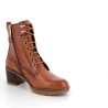 chaussures montantes à talon en cuir marron