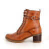 chaussures montantes à talon en cuir marron
