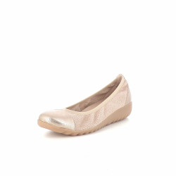 Ballerines Beiges et Dorées en Cuir CAPRICE