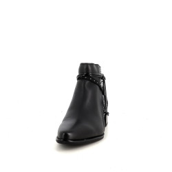 Bottines en cuir noir Fugitive