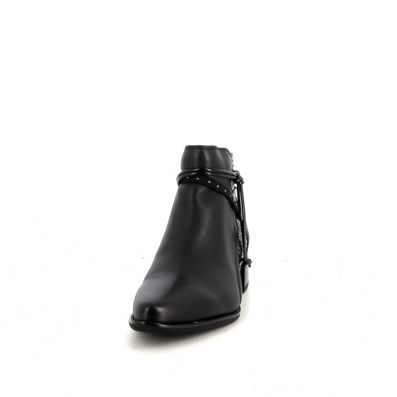 Bottines en cuir noir Fugitive