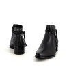 Bottines en cuir noir Fugitive