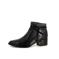 Bottines en cuir noir Fugitive