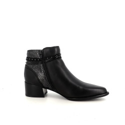 Bottines en cuir noir Fugitive