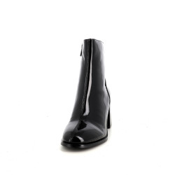 Bottines en cuir vernis noir Emilie Karston