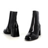 Bottines en cuir vernis noir Emilie Karston