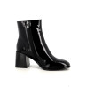 Bottines en cuir vernis noir Emilie Karston