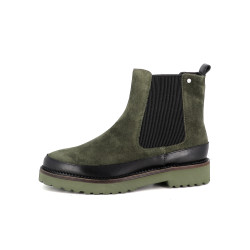 Boots en cuir vert Emilie Karston
